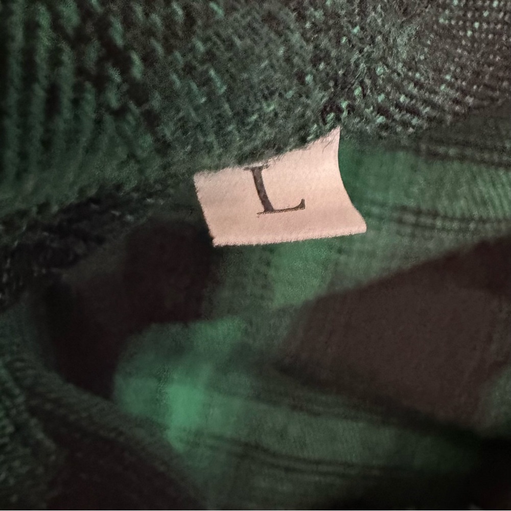 OOAK Upcycled Reworked New York Jets Plaid Flannel Shirt Button Up L Green Black - Picture 8 of 8